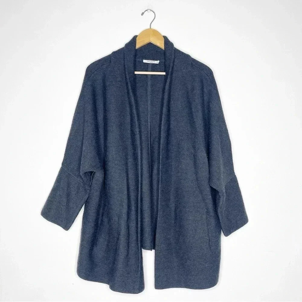 MM Lafleur Morandi Cardigan Sweater in Gray Size Medium Large.